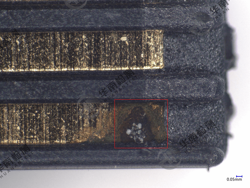 連接器金手指金面異物分析檢測