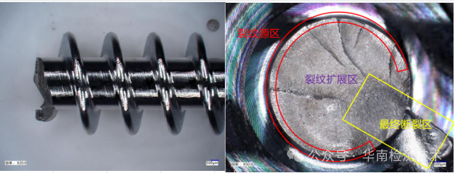 電機蝸桿斷裂失效分析-斷口檢查