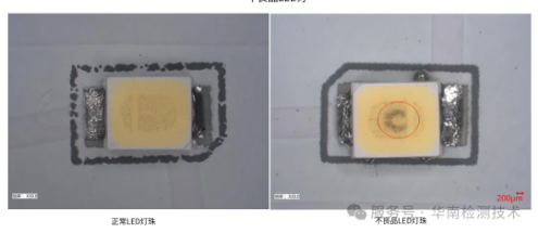 白光LED燈變藍失效分析