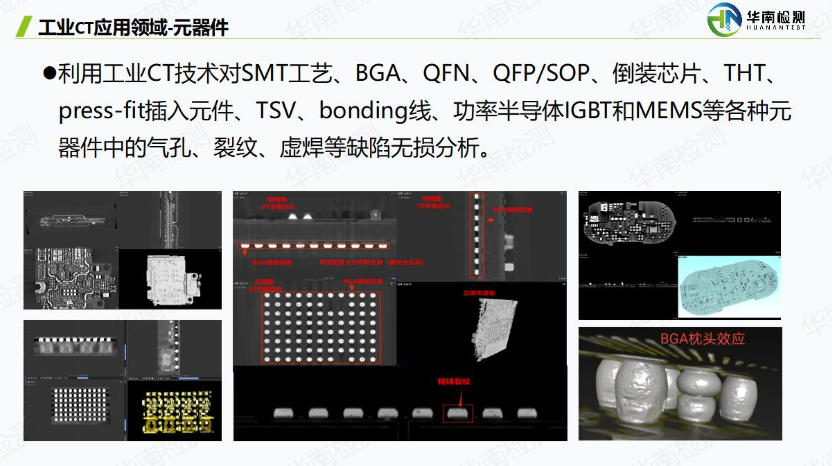 工業CT掃描能夠清晰呈現BGA、CSP、QFN等封裝芯片下隱藏的焊球陣列
